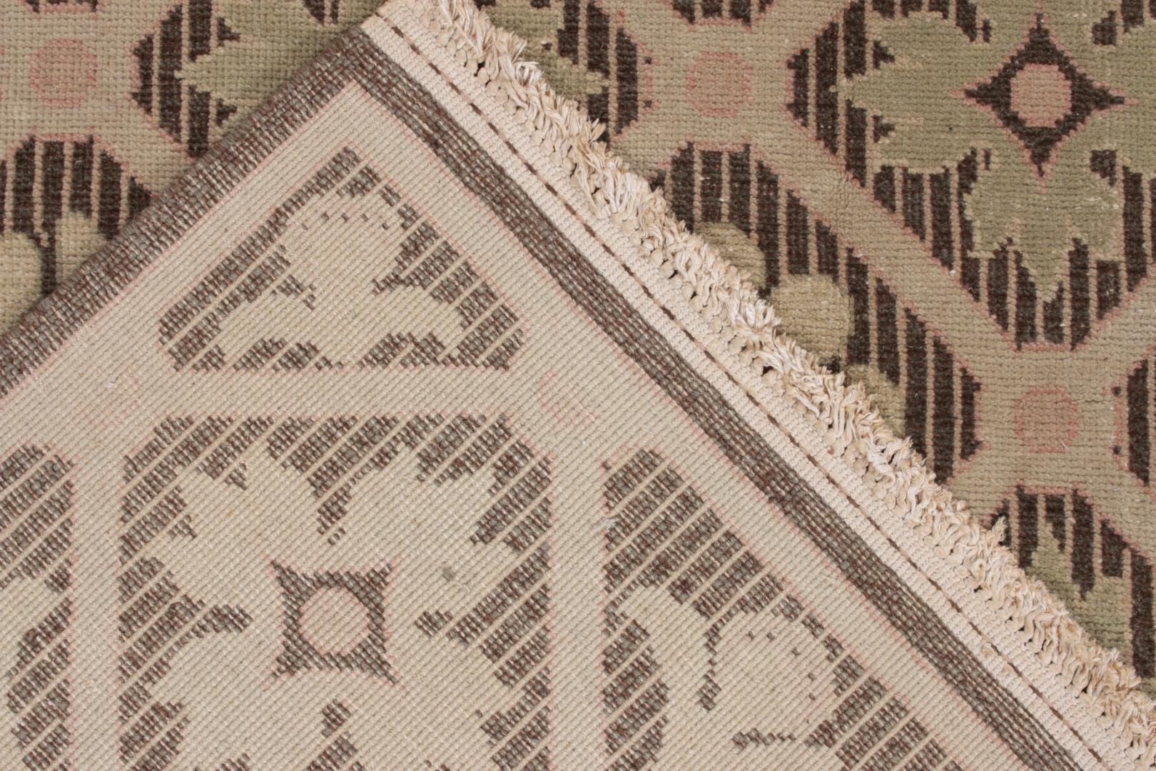 Country Rug Pattern Vintage French Country style Rug in Beige-Brown, Pink, Green Floral ...