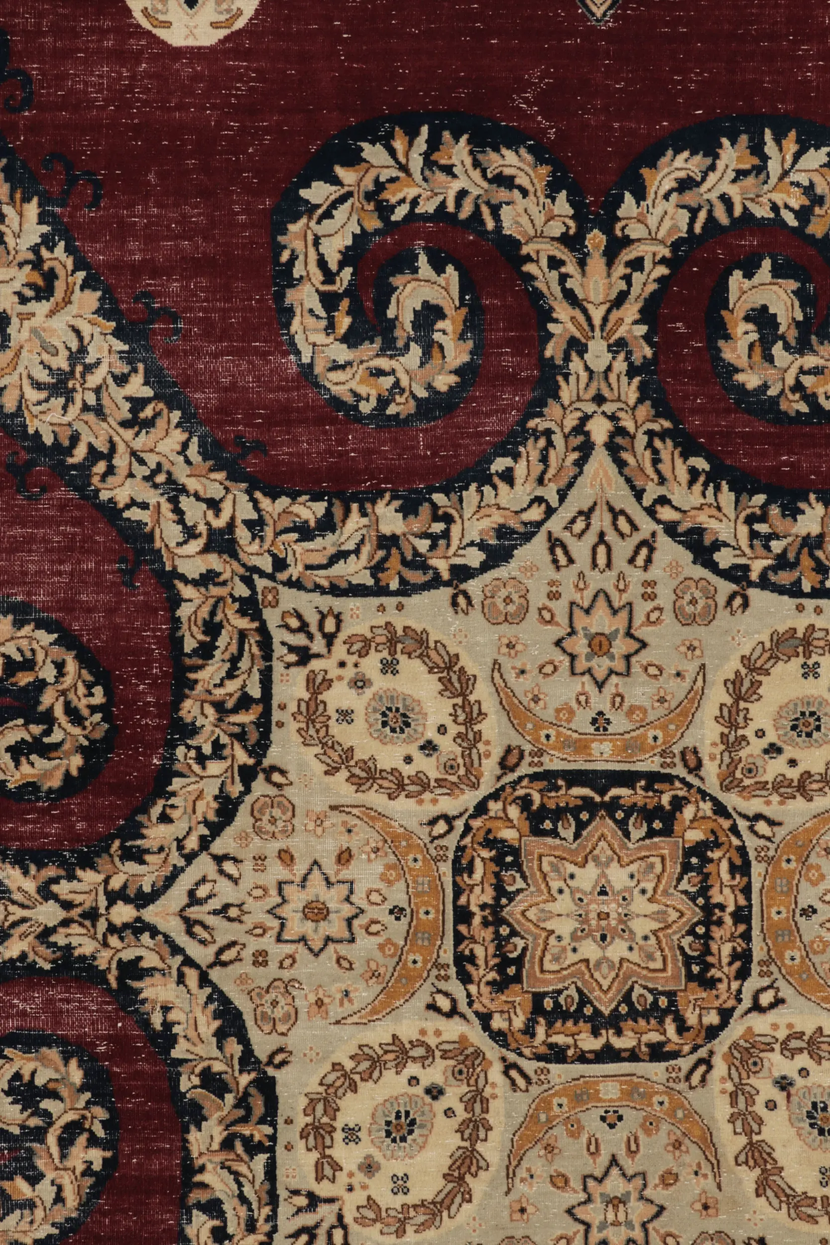 vintage-persian-tabriz-rug-burgundy-with-rare-floral-medallion
