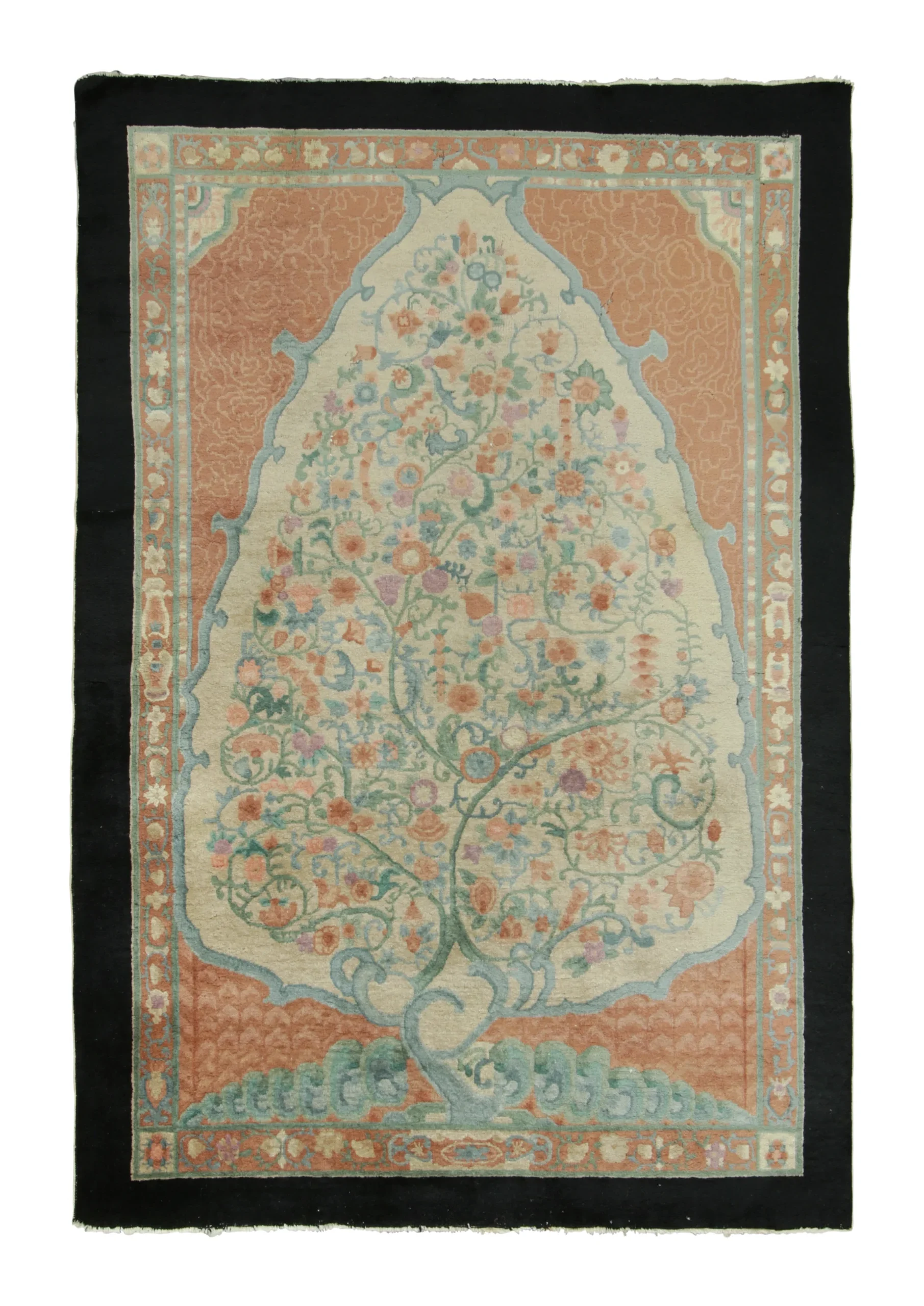 NOVEL 絨毯　TÜV認証品FIND,ORIENTAL WOVEN RUG Antique Chinese 'Tree of Life' Rug, Rare and Regal Floral Design