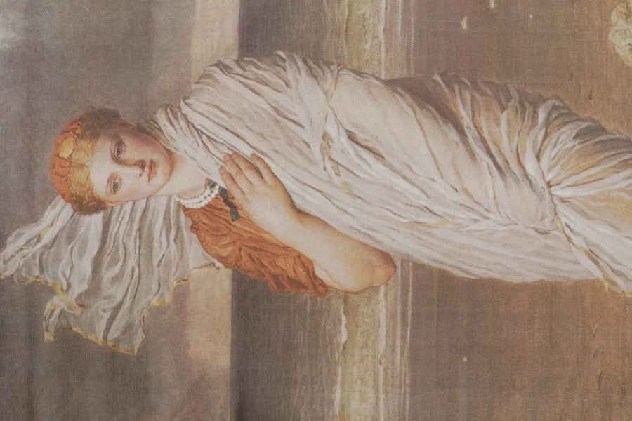 Modern Pair of Pre-Raphaelite Lady Pictorial Tapestry Panels