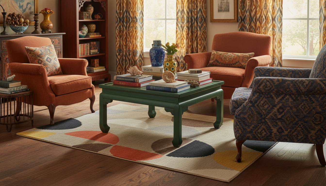 Rug & Kilim’s Modern Art Deco Rug in Colorful Geometric Patterns