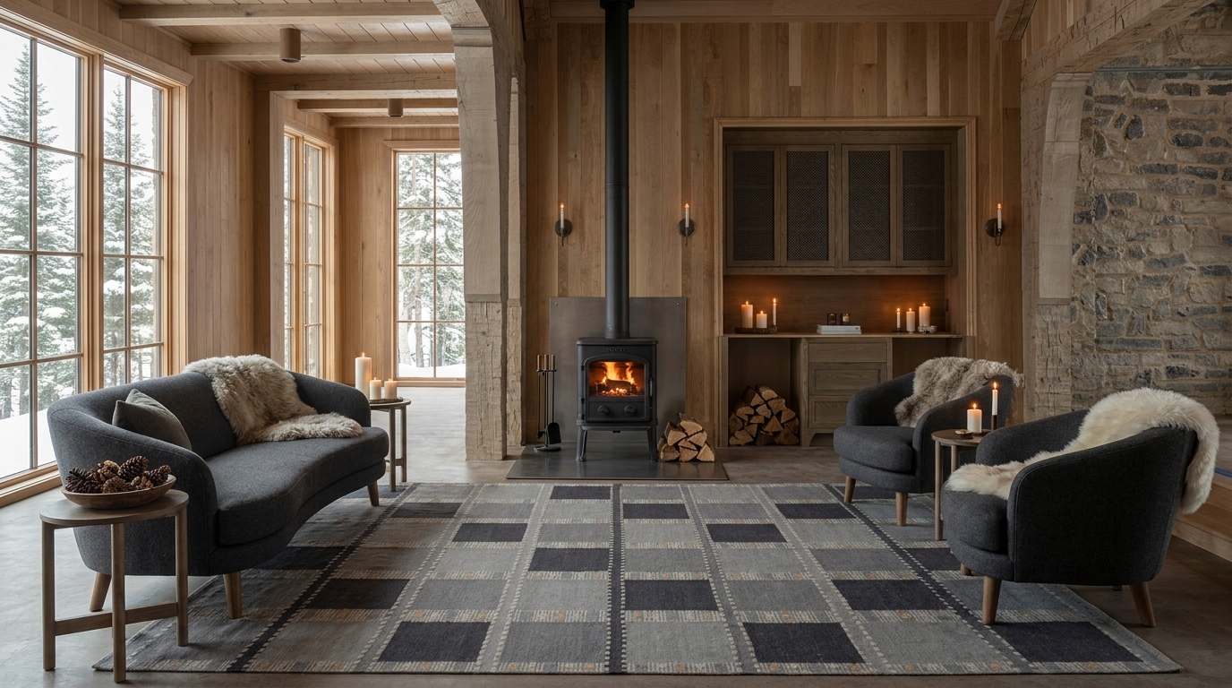 Rug & Kilim’s Scandinavian Rug in Gray Tones with Geometric Patterns