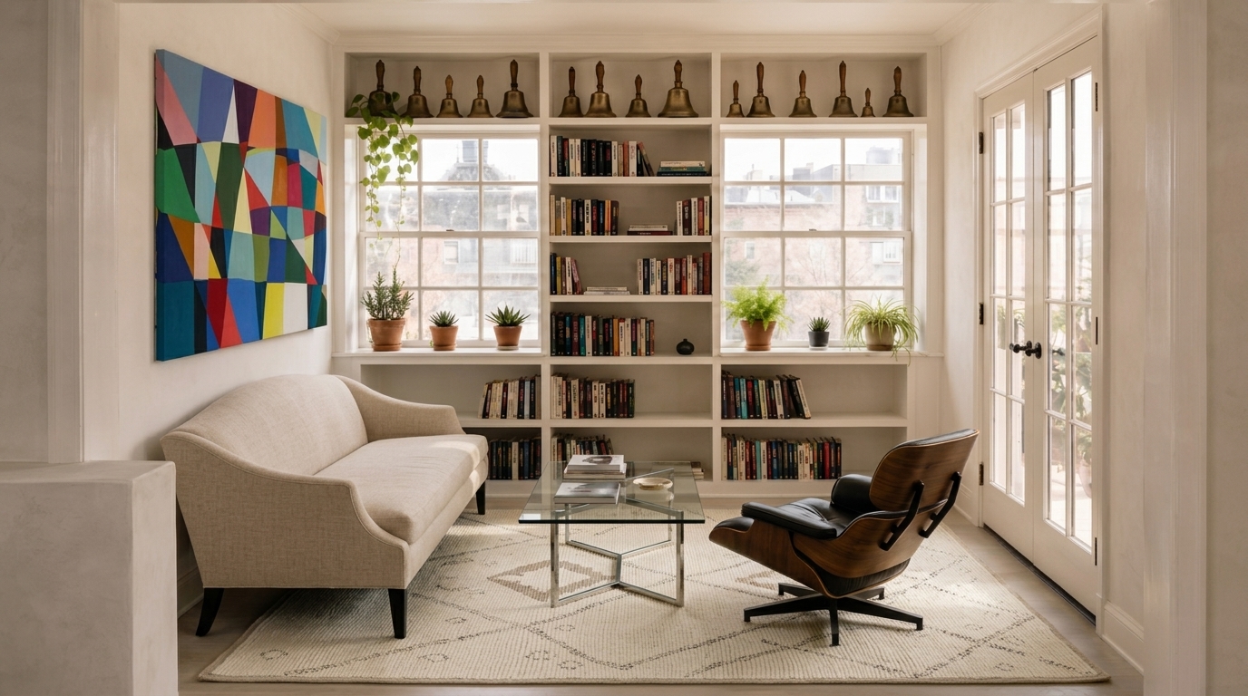 Rug & Kilim’s Moroccan Rug in Cream with Geometric Patterns