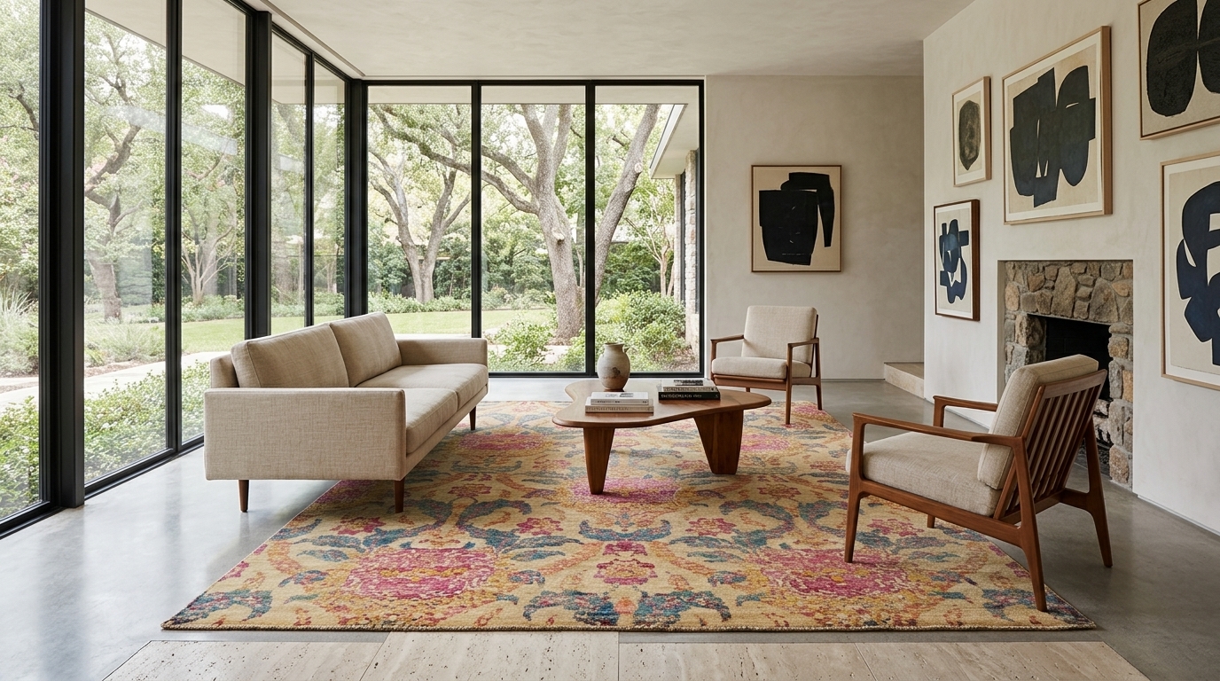 Rug & Kilim’s Contemporary Rug with Transitional Floral Designs